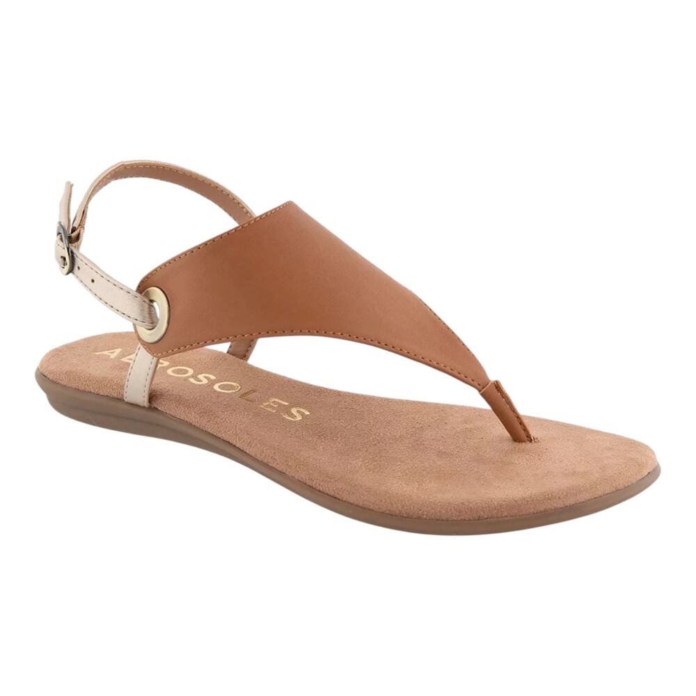 Aerosoles Women's Conclusion Thong Sandals Tan Size 12